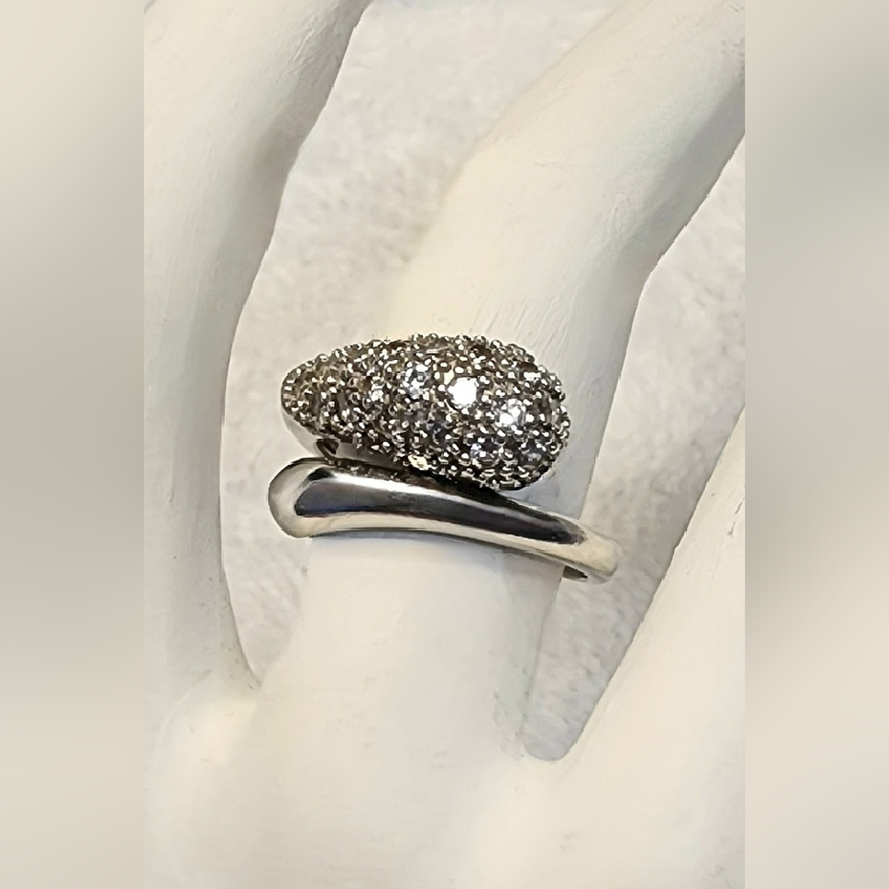 HIGH QUALITY STERLING SILVER COCKTAIL RING SIZE 6.5